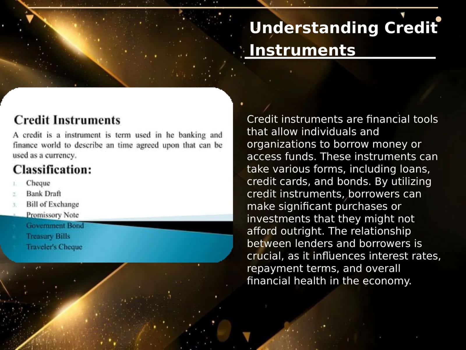 Credit instruments 2