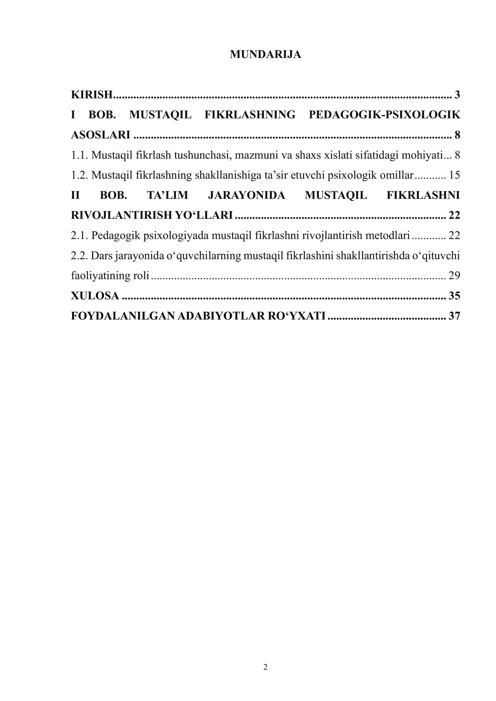 MUSTAQIL FIKRLASH SHAXS XISLATI SIFATIDA 2