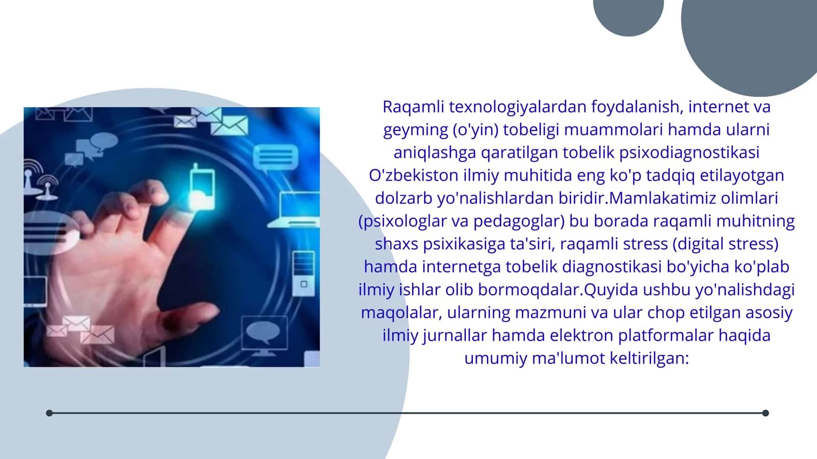 Raqamli texnalogiyalarni qŏllash: tobelik psixodeagnostikasi 2