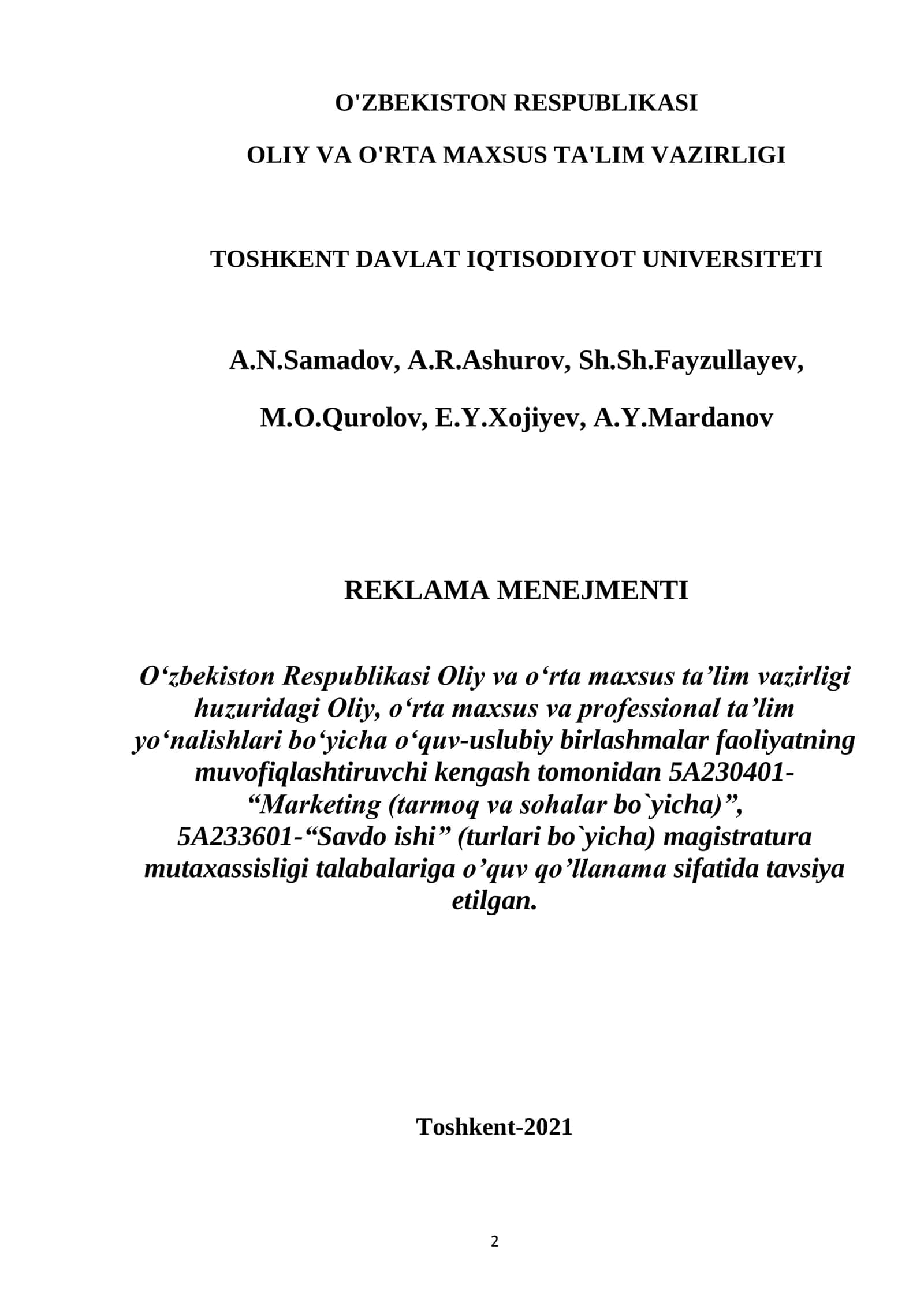 Reklama menejmenti 2