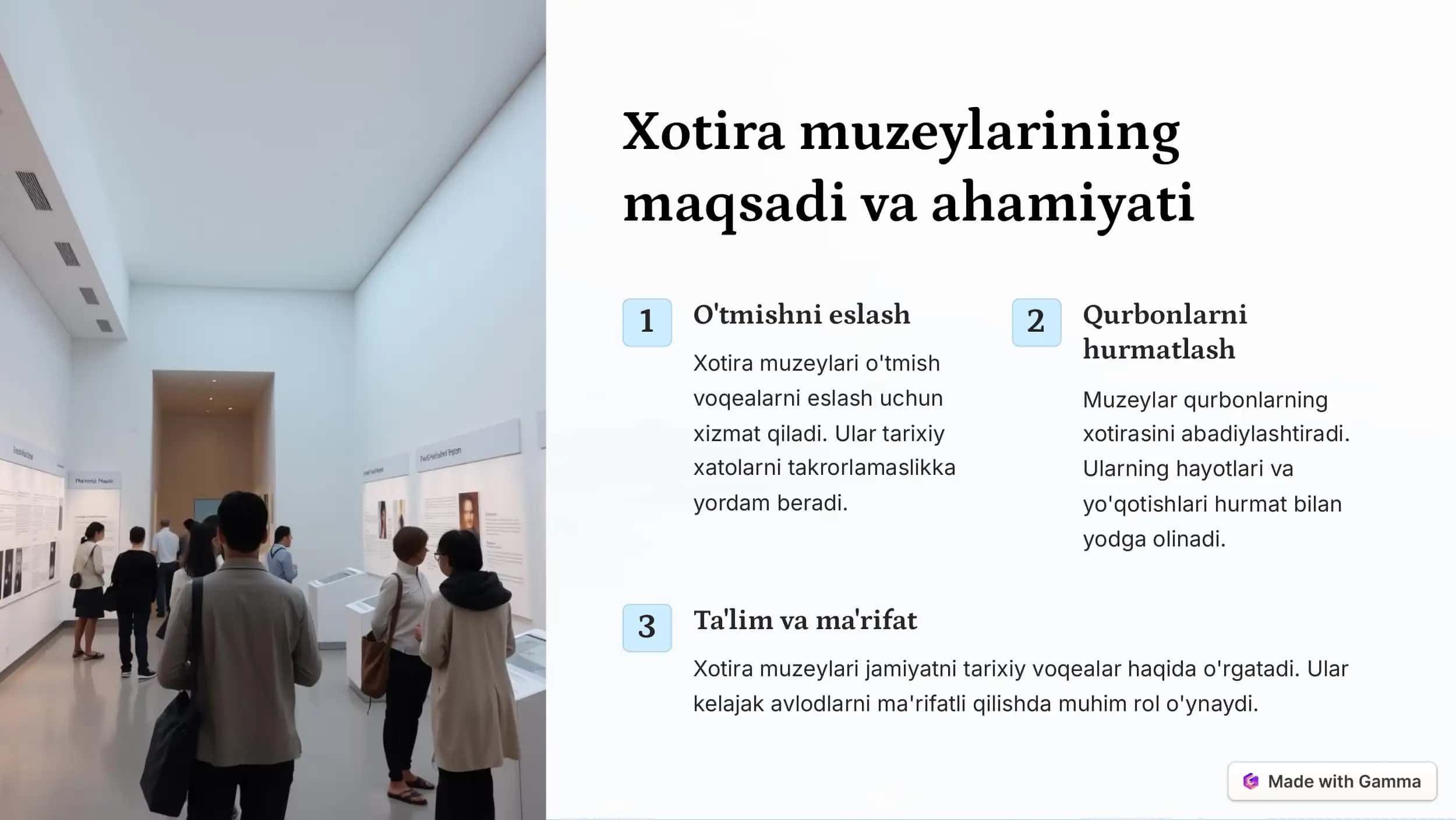 Xotira muzeylarining  shakllanishi 2