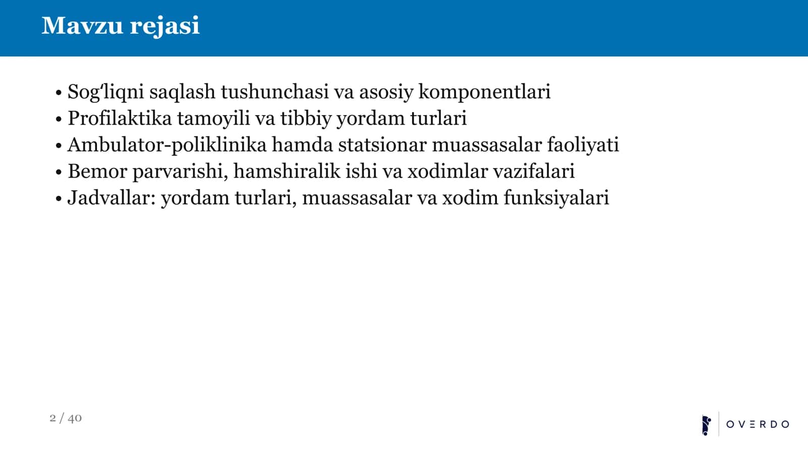 TIBBIYOT KASBIGA KIRISH 2