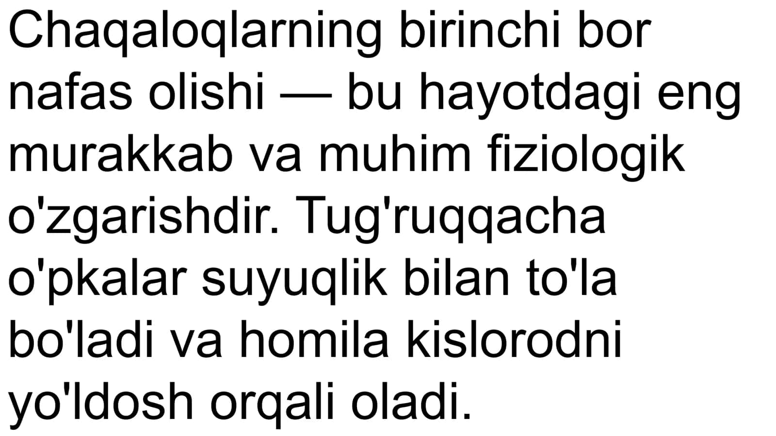 Chaqaloqlarning birinchi bor nafas olishi 2