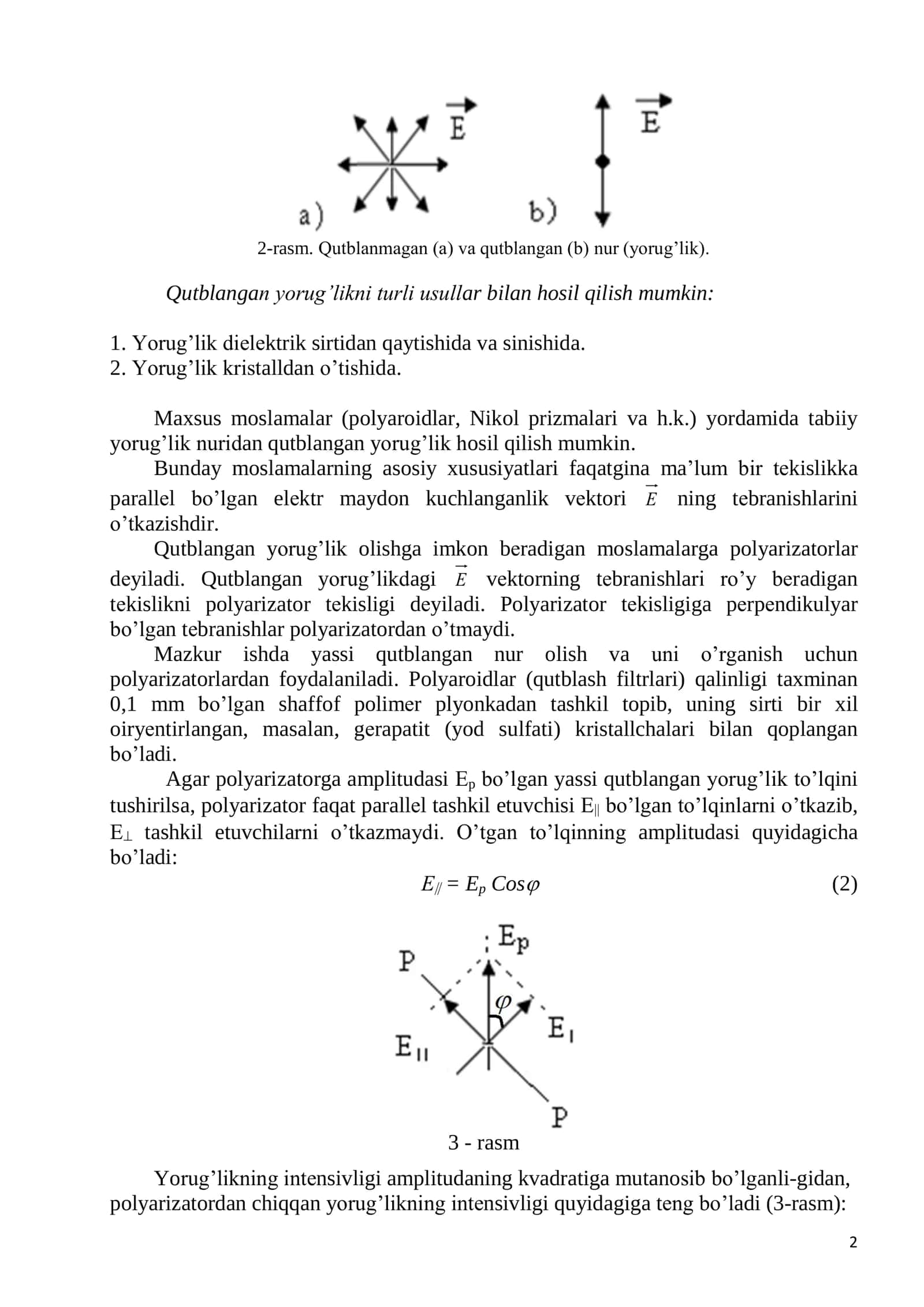 MALYUS QONUNINI O’RGANISH 2