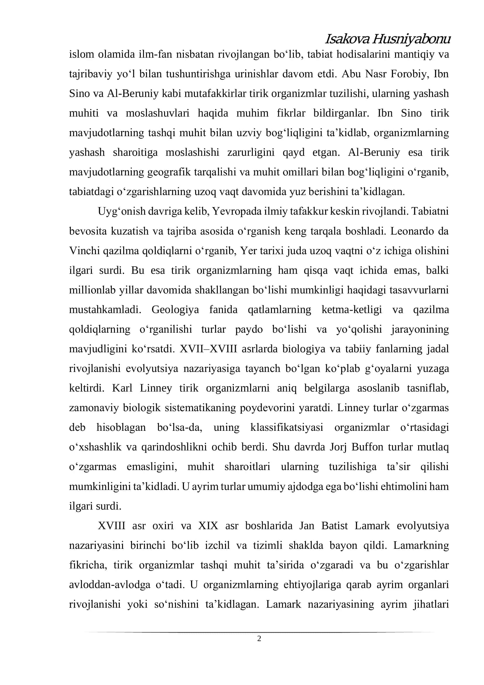 Evolutsiya rivojlanish tarixi 2