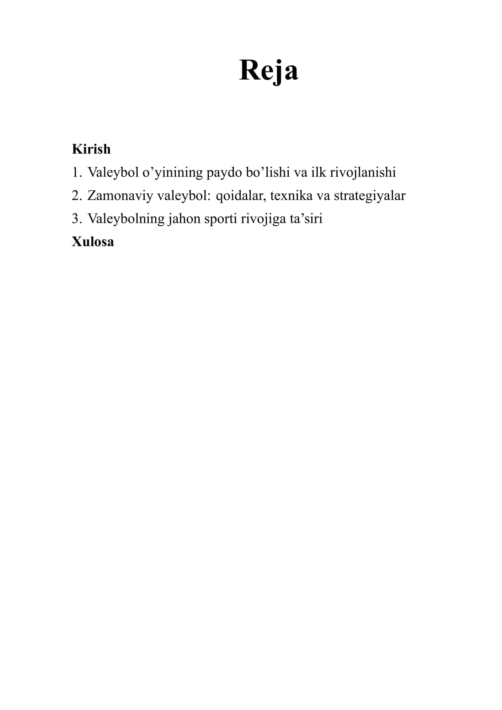Valeybol o’yini va uning tarixi 2