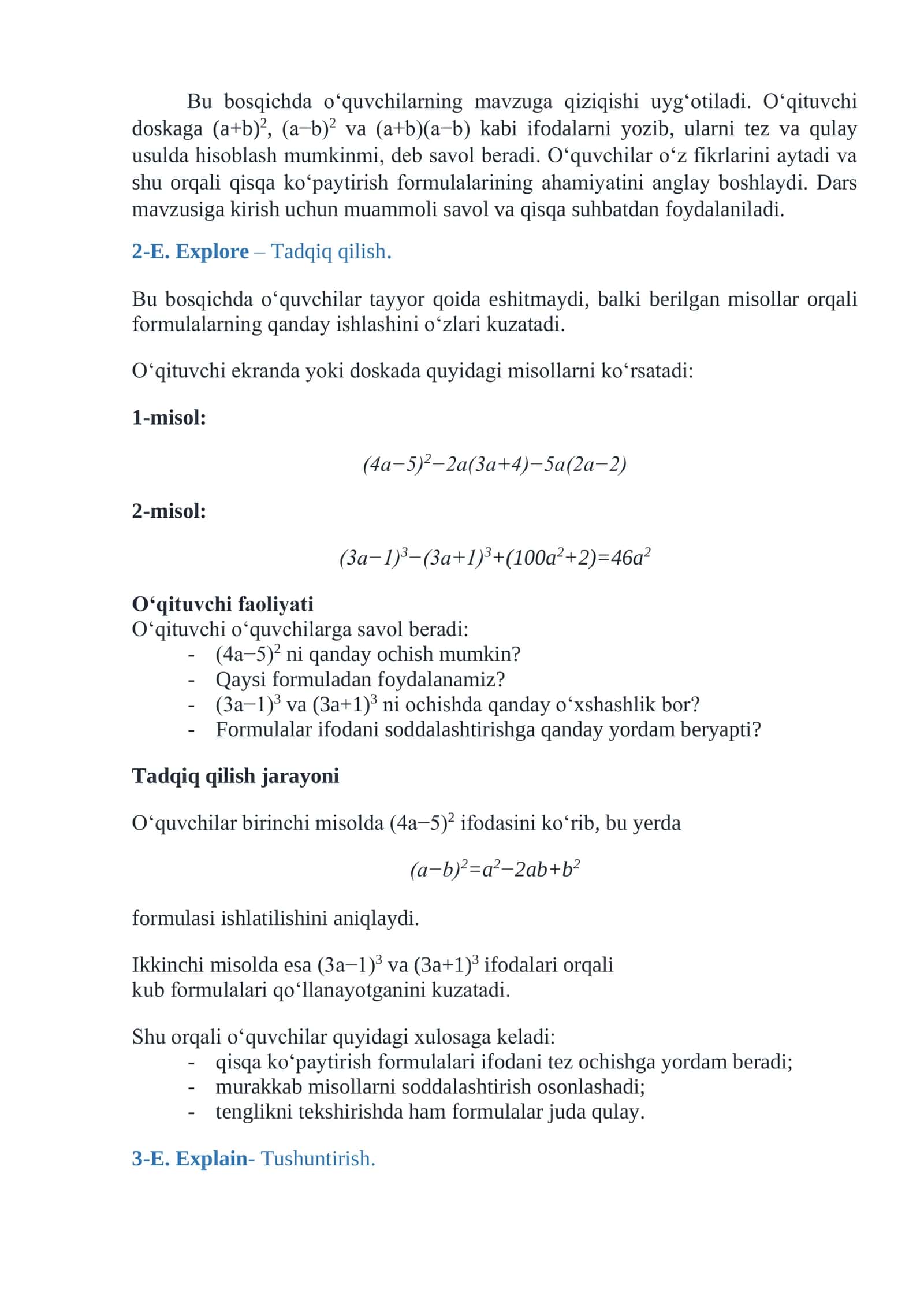 Qisqa ko‘paytirish formulalarining tatbiqi 2