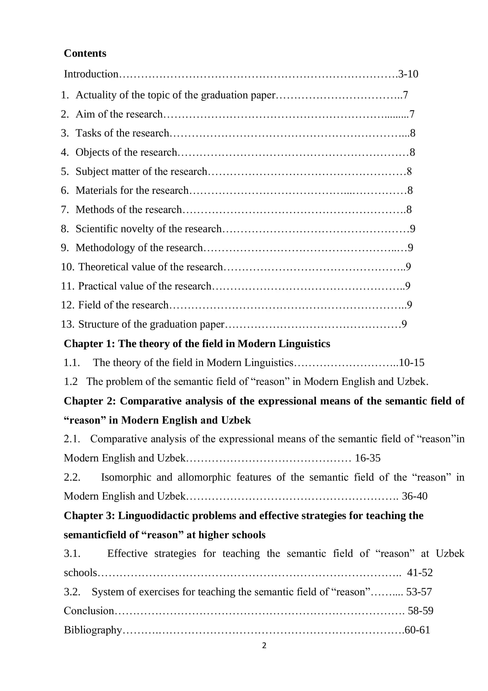 Comparative analysis of the expressional means of the semantic field of “reason” in Modern English and Uzbek and problems of linguodidactics 2