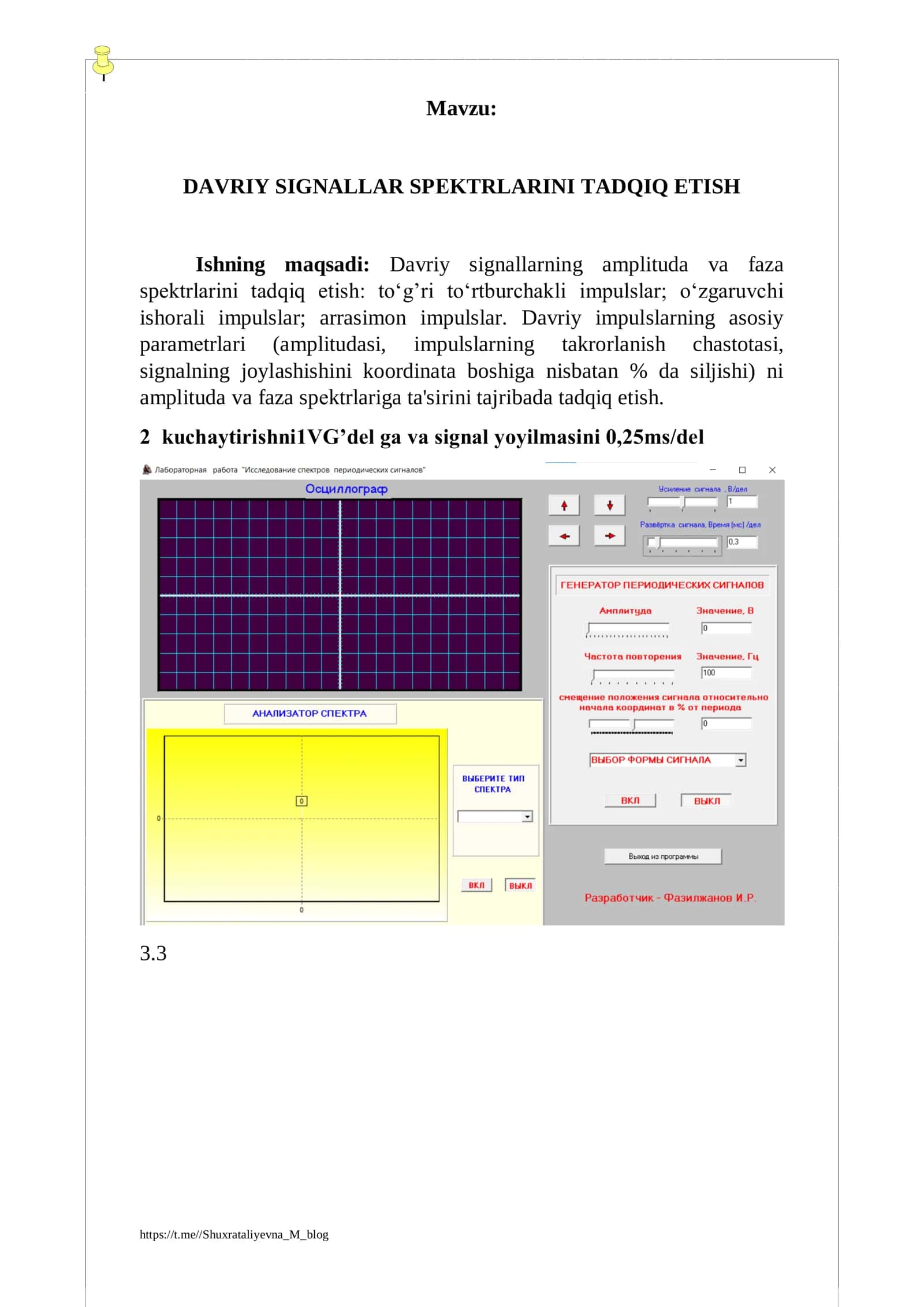 DAVRIY SIGNALLAR SPЕKTRLARINI TADQIQ ETISH 2