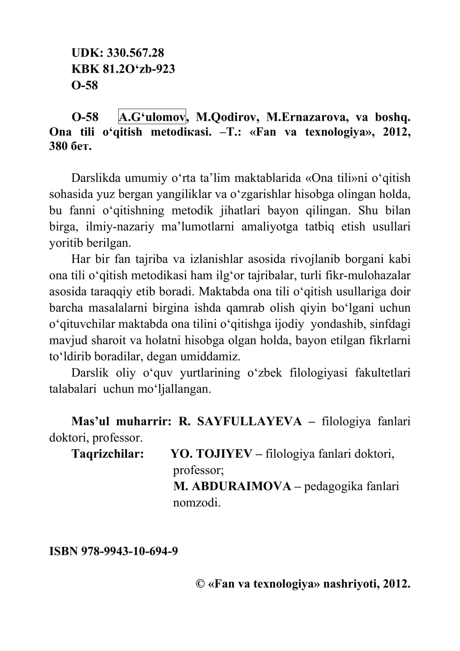 ONA TILI O‘QITISH METODIКASI 2