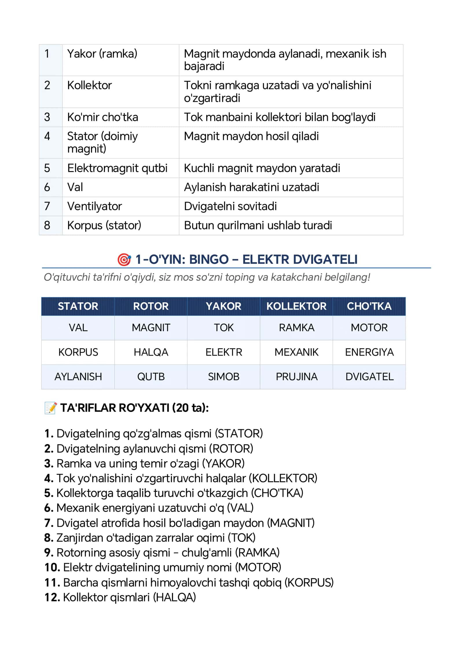 O'ZGARMAS TOK ELEKTR DVIGATELI 2