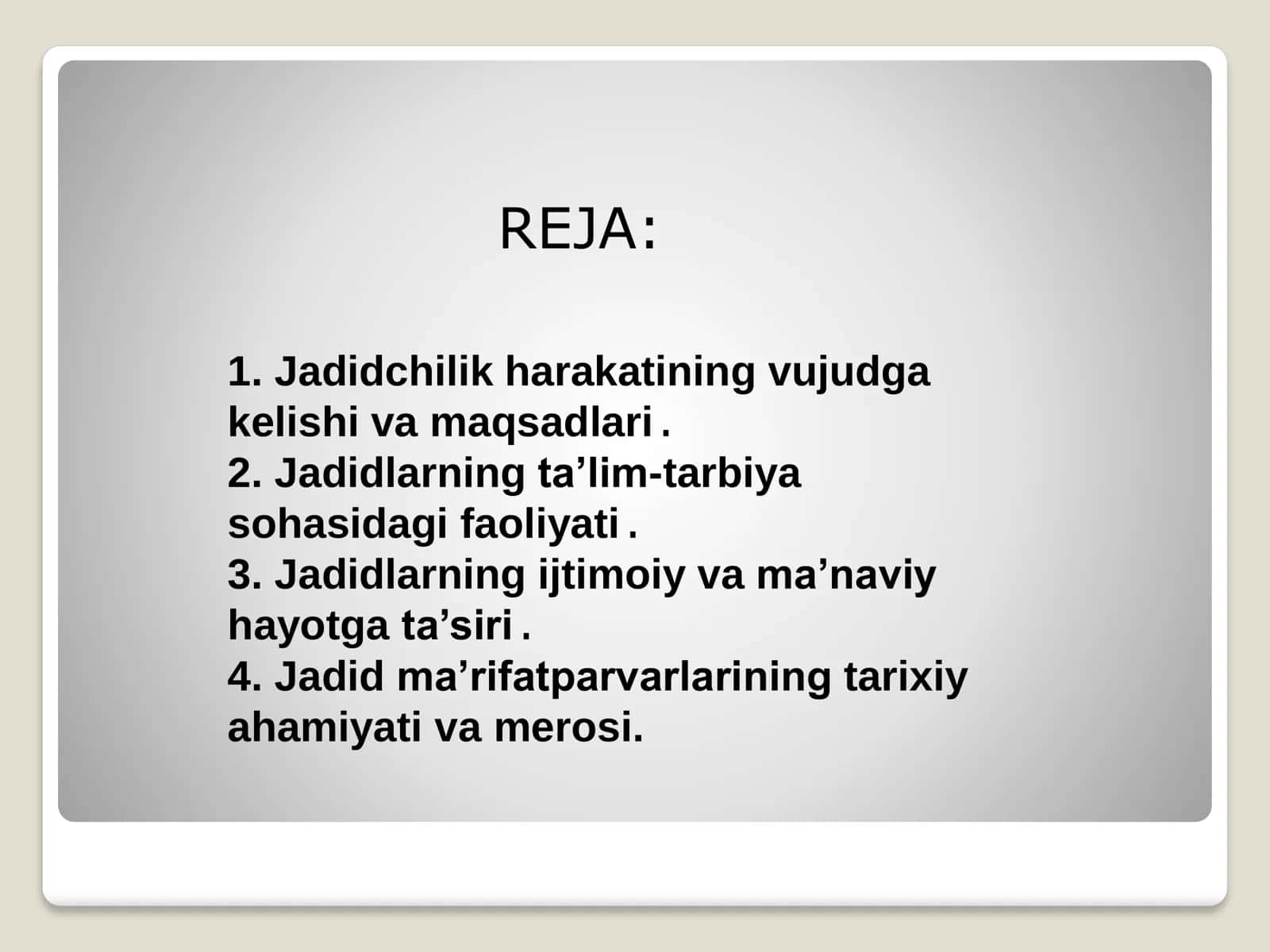 Jadid ma’rifatparvarlarining ijtimoiy-ma’naviy hayotdagi o‘rni 2