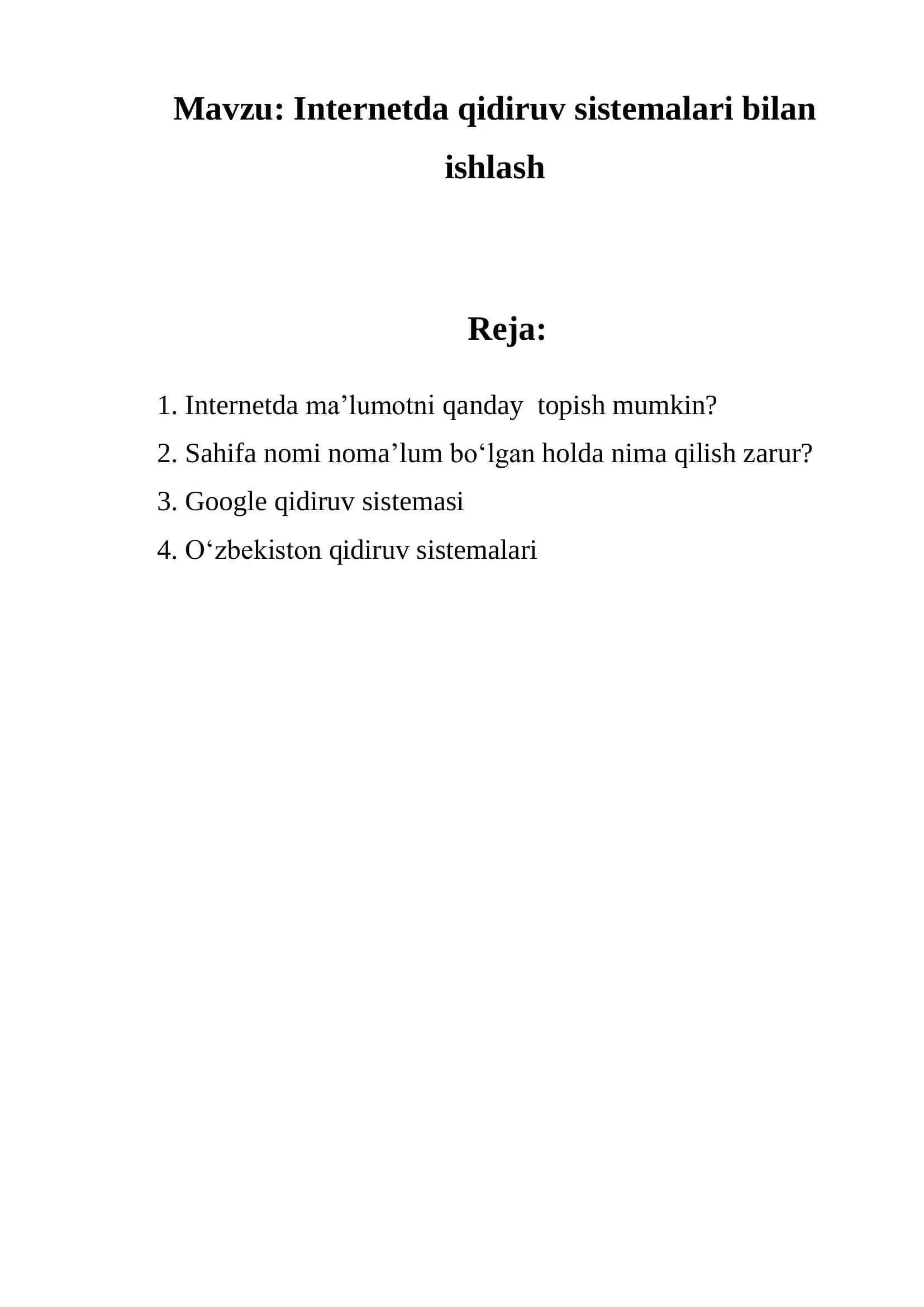 Internetda qidiruv sistemalari bilan ishlash 2