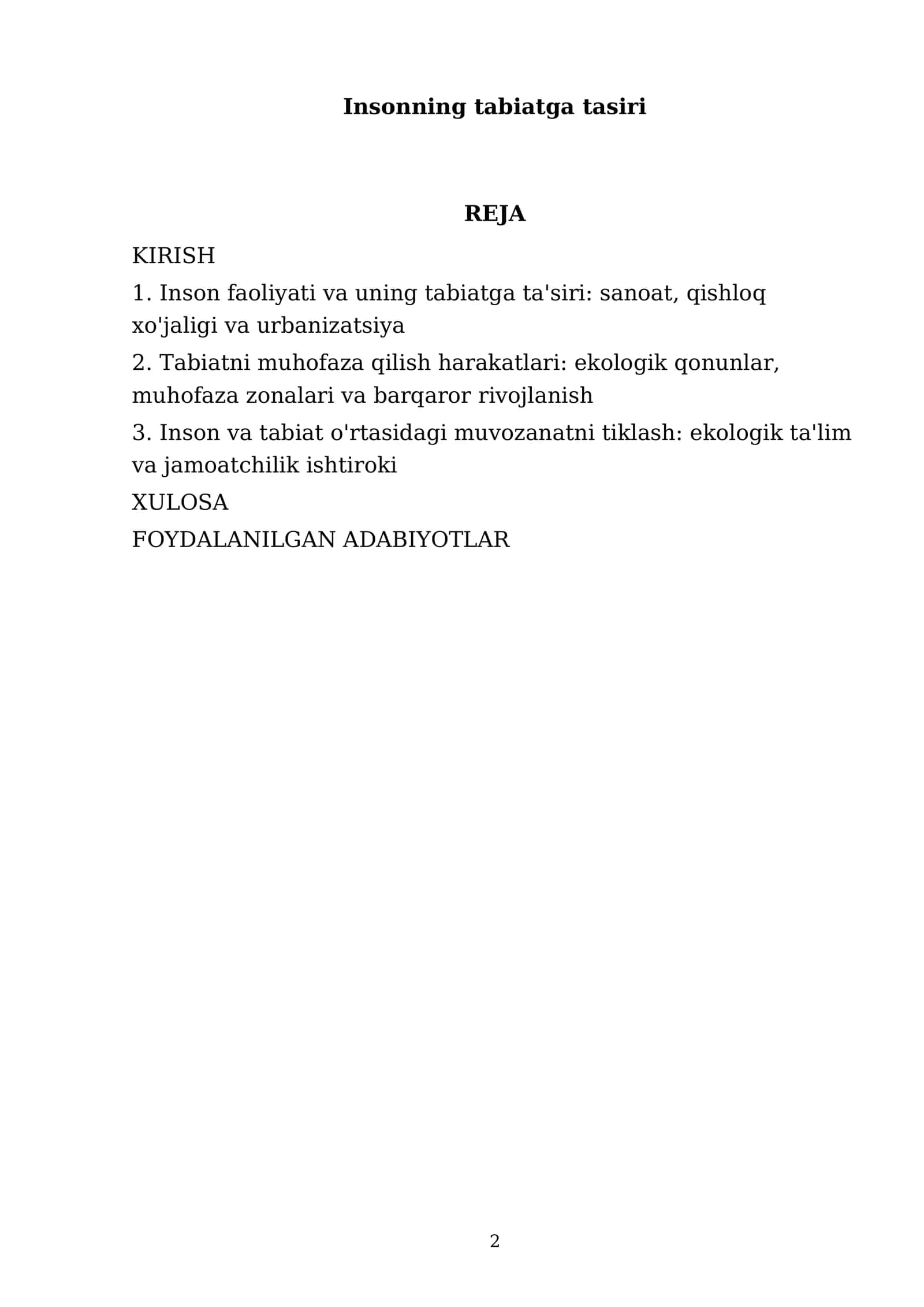 Insonning tabiatga tasiri 2