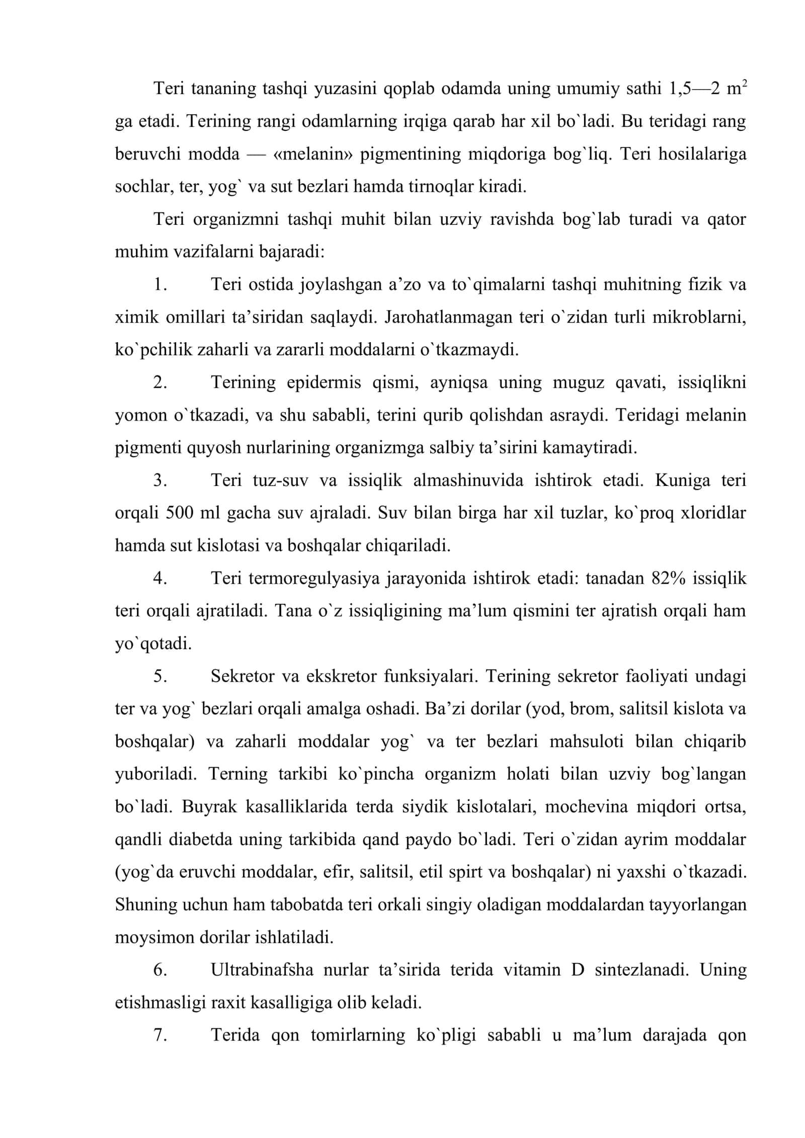 Teri va uning hosilalari 2