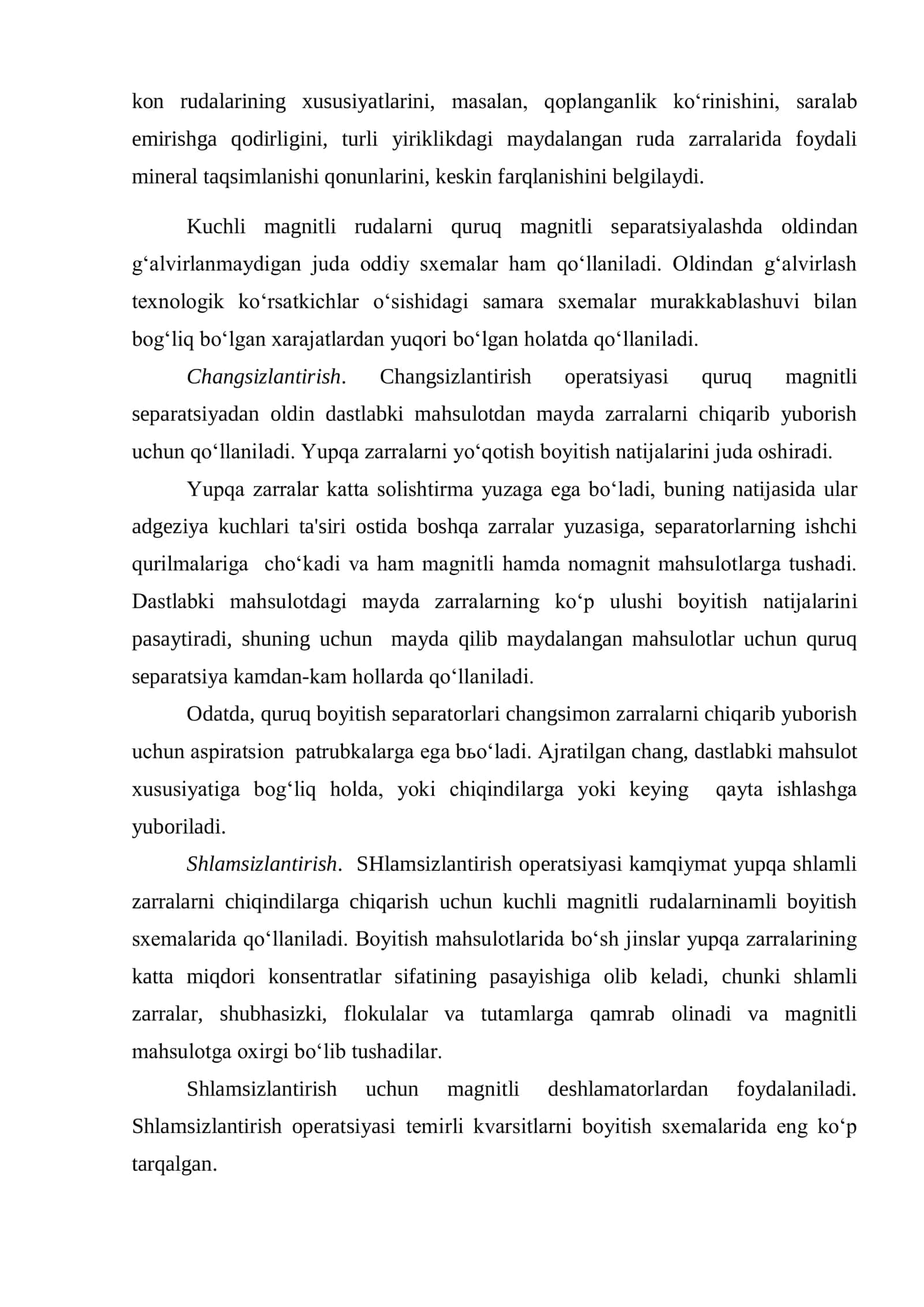 Rudalarni  magnit usulida boyitishga tayyorlash 2