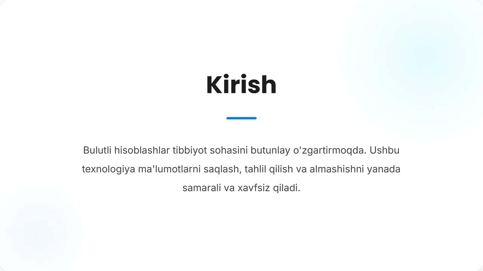 Tibbiyotda Bulutli Hisoblashlar 2