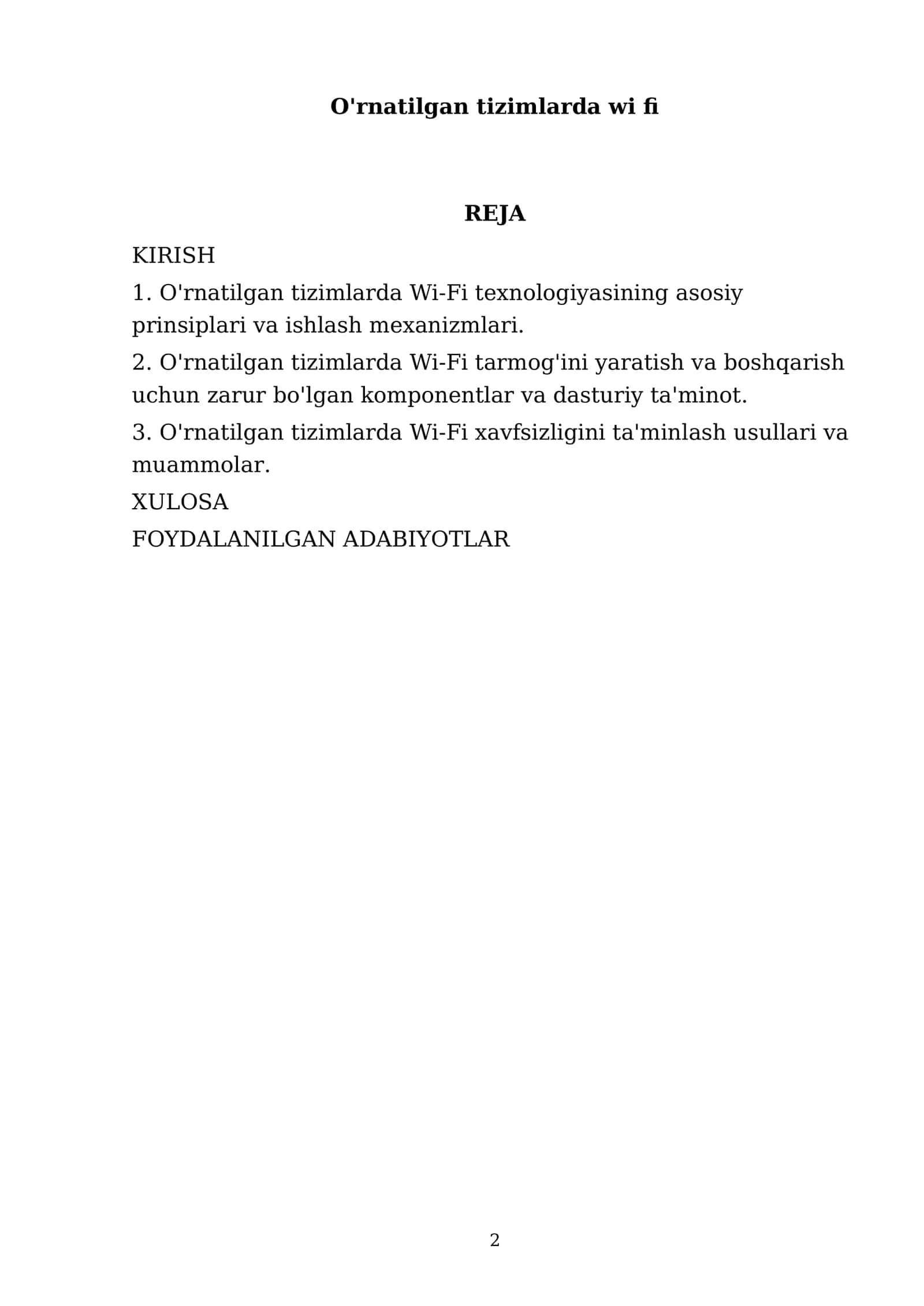 O'rnatilgan tizimlarda wi fi 2