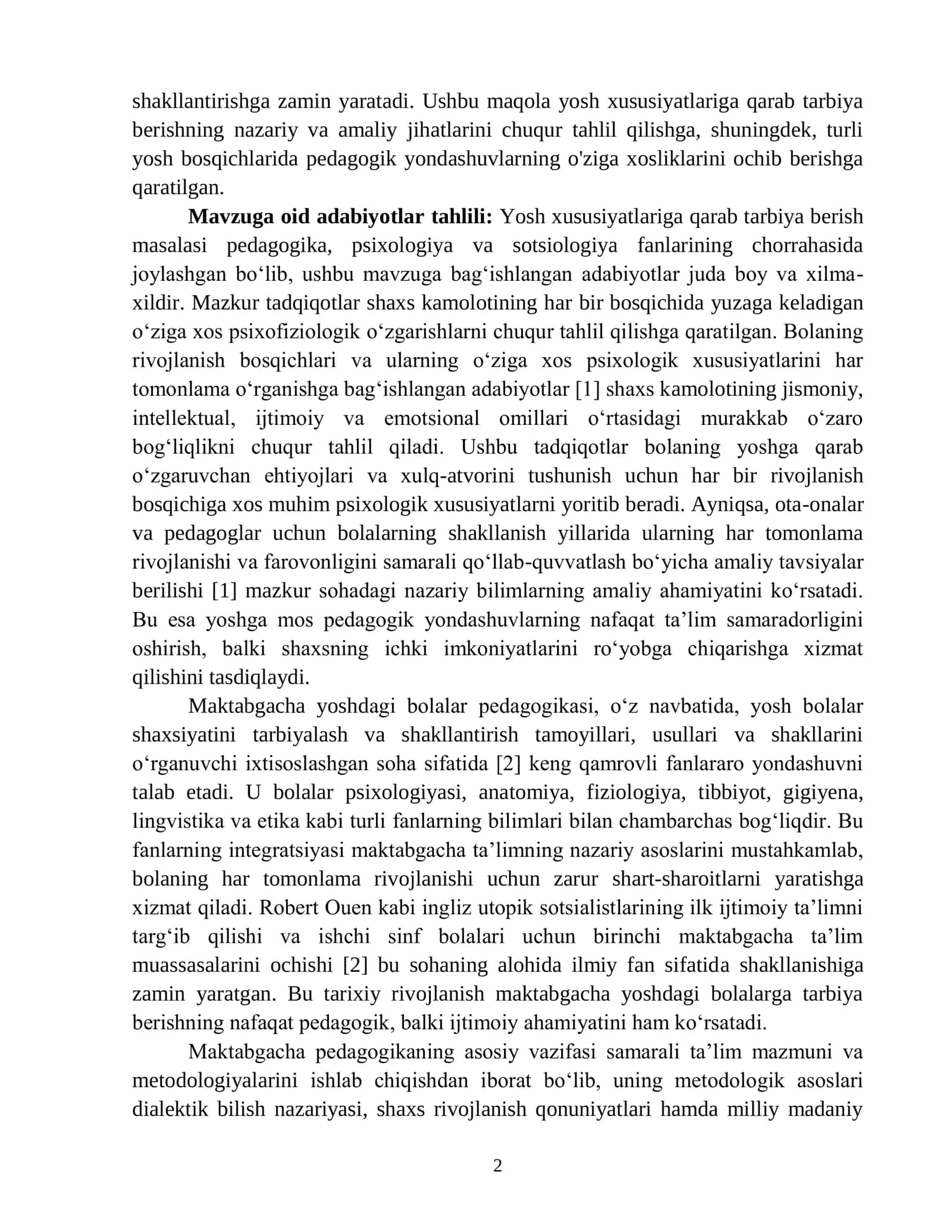 YOSH XUSUSIYATLARIGA QARAB TARBIYA BERISH 2