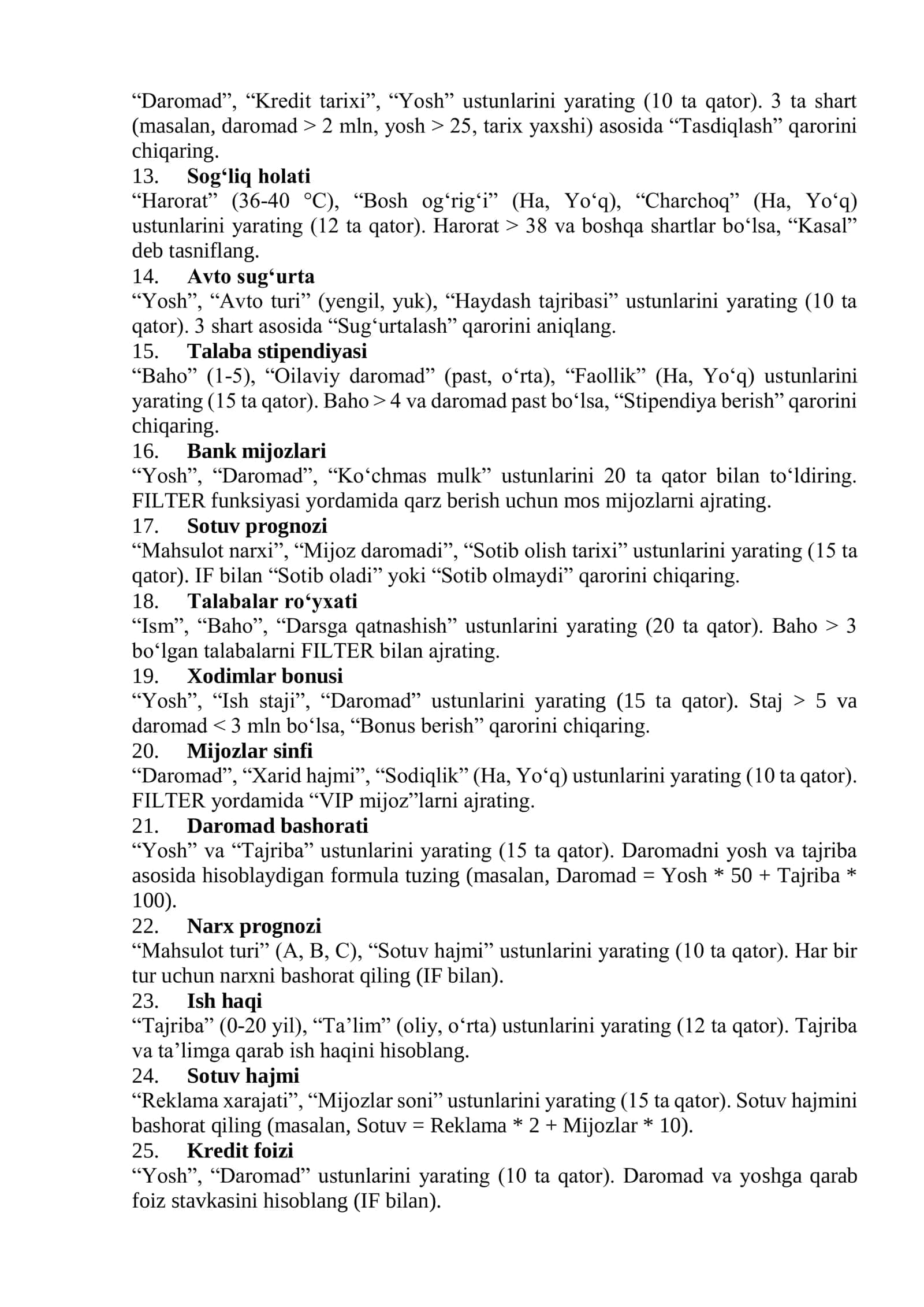 Yechimlar daraxti 2