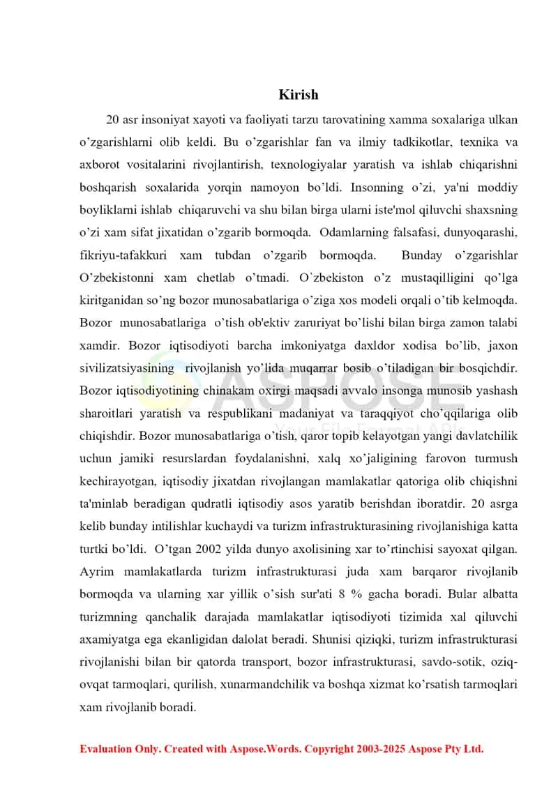 Turizm infratuzilmasi 2