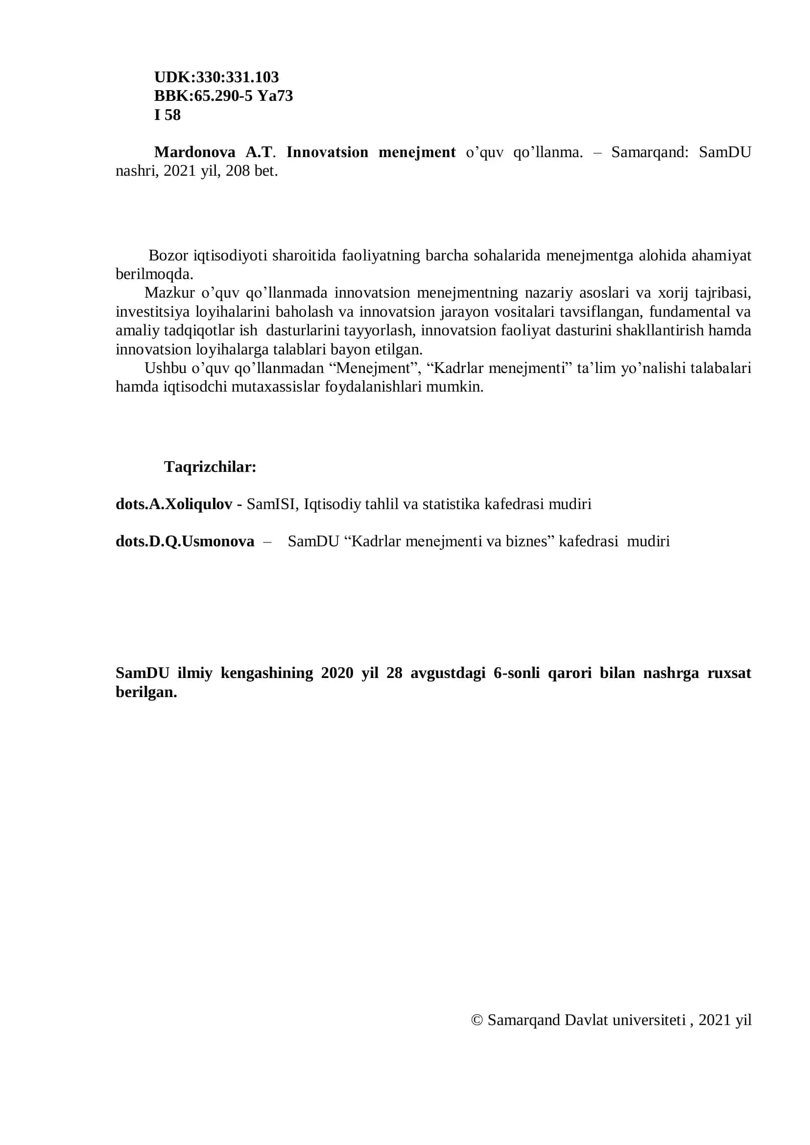 Innovatsion mеnеjmеnt o’quv qo’llanma 2
