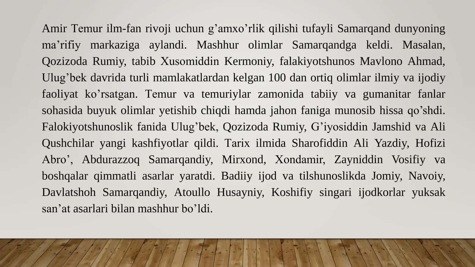 TEMURIYLAR DAVRI MATNSHUNOSLIGI 2