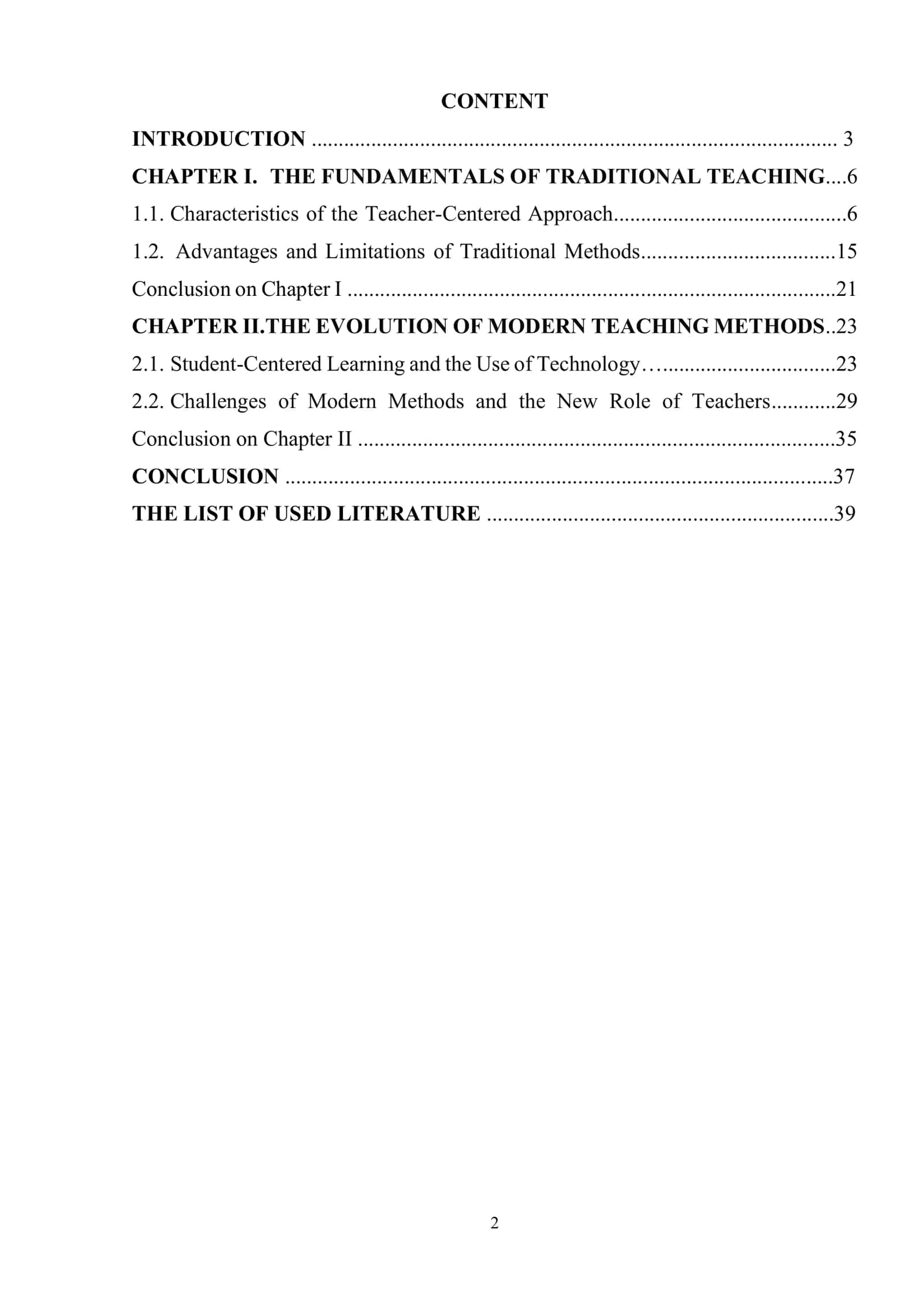 THE COMPARSION OF TRADITIONAL AND MODERN TEACHING METHODS 2
