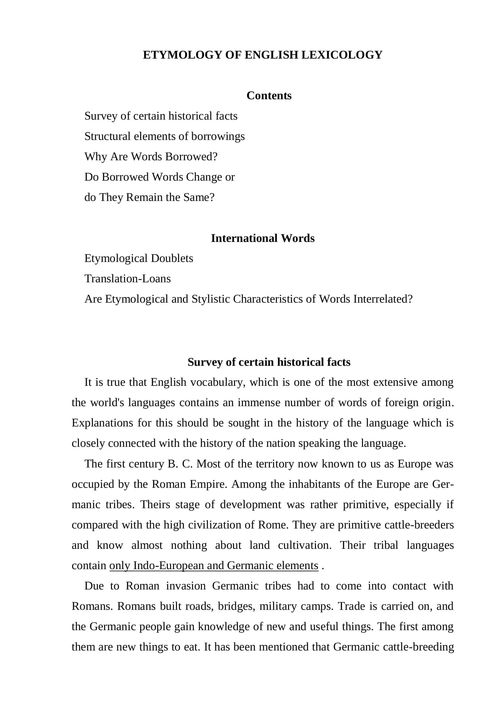 ETYMOLOGY OF ENGLISH LEXICOLOGY 2