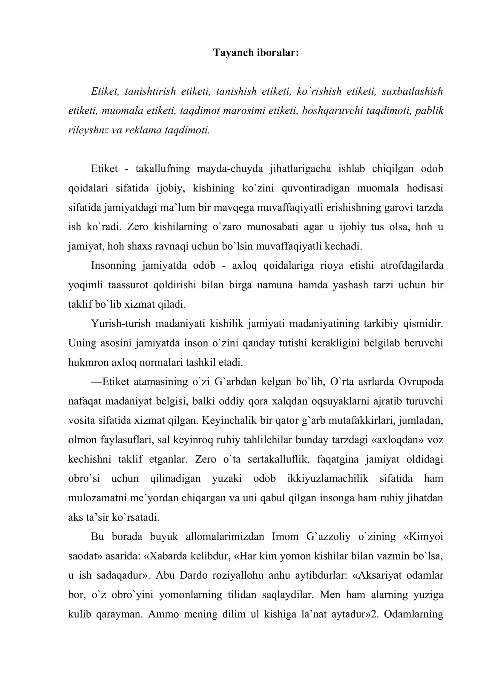 Davlat xizmatchisining etiketi 2