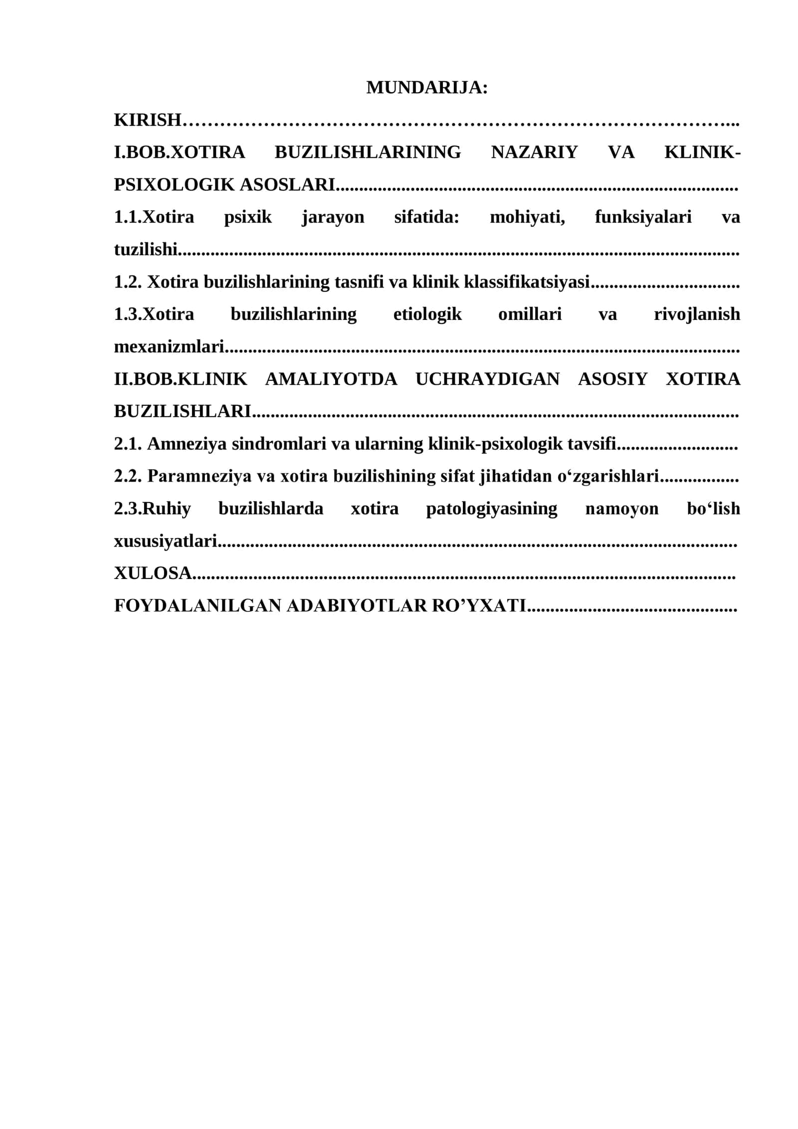 XOTIRA BUZILISHLARI VA KLINIK YONDASHUVLAR 2