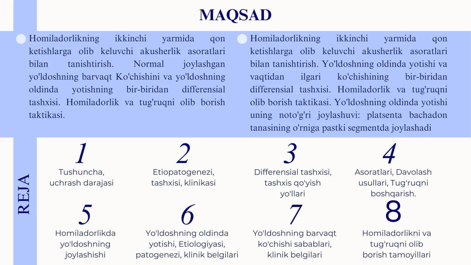 Homiladorlikning kechki muddatlarida qindan qon ketishlar 2