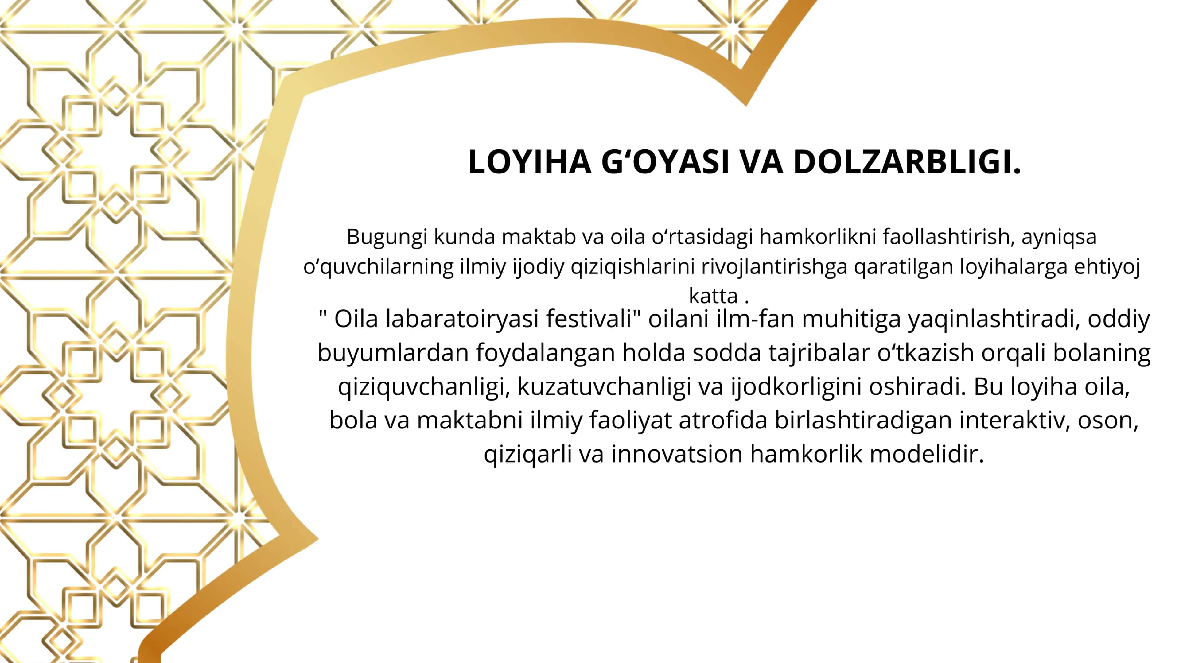 "Oila labarotiryasi festivali" 2