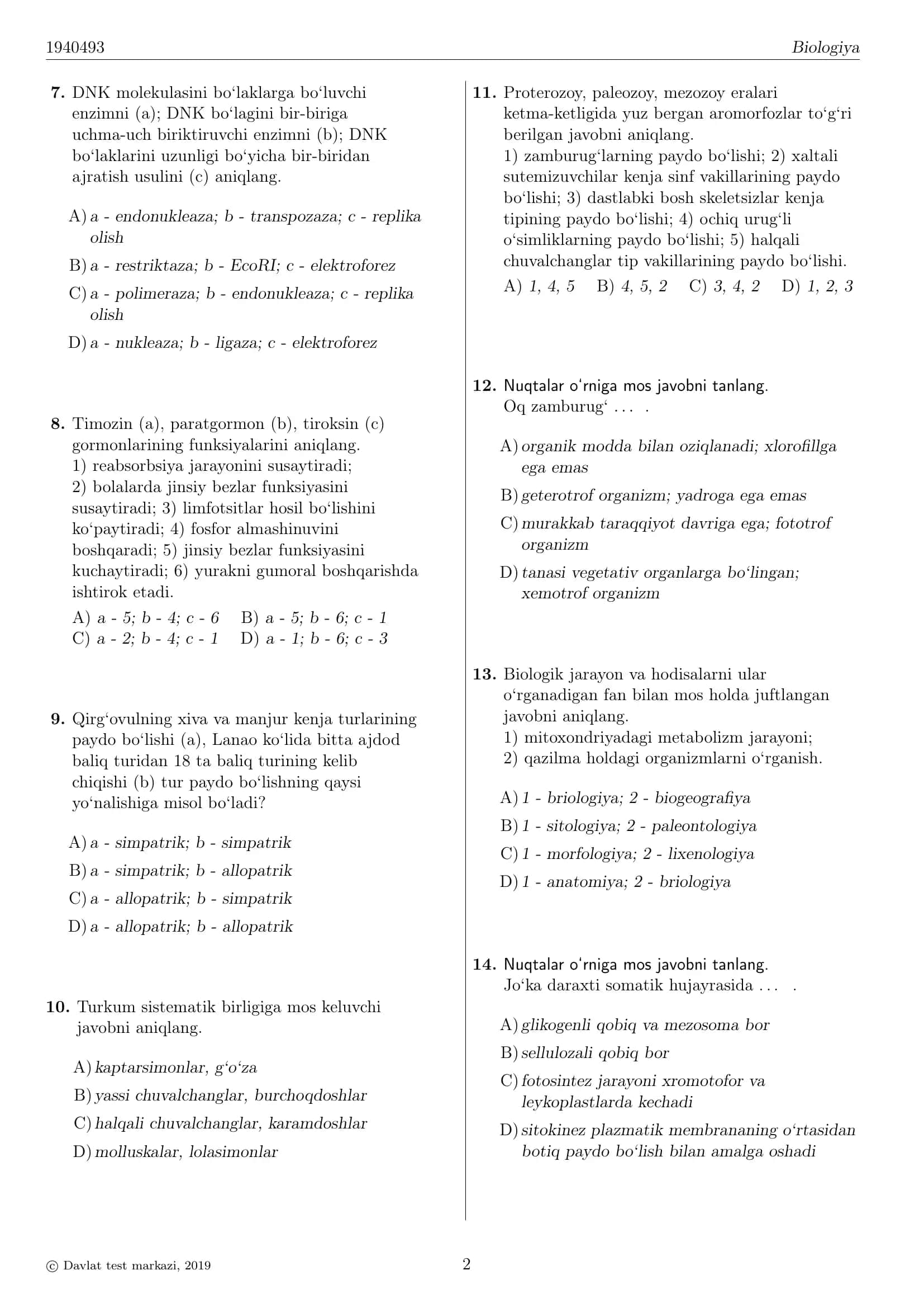 Biologiya 2