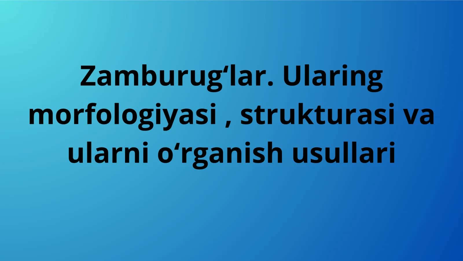 Zamburugʻlar morfologiyasi 2