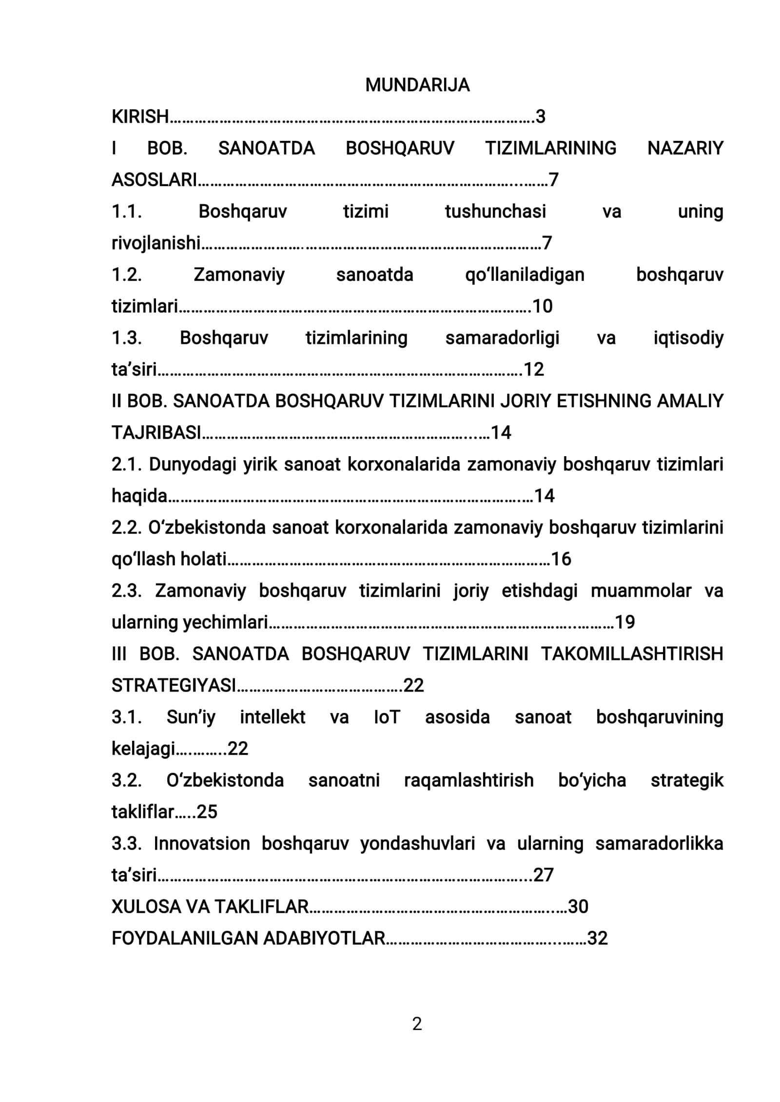 SANOATDA ZAMONAVIY BOSHQARUV TIZIMI 2