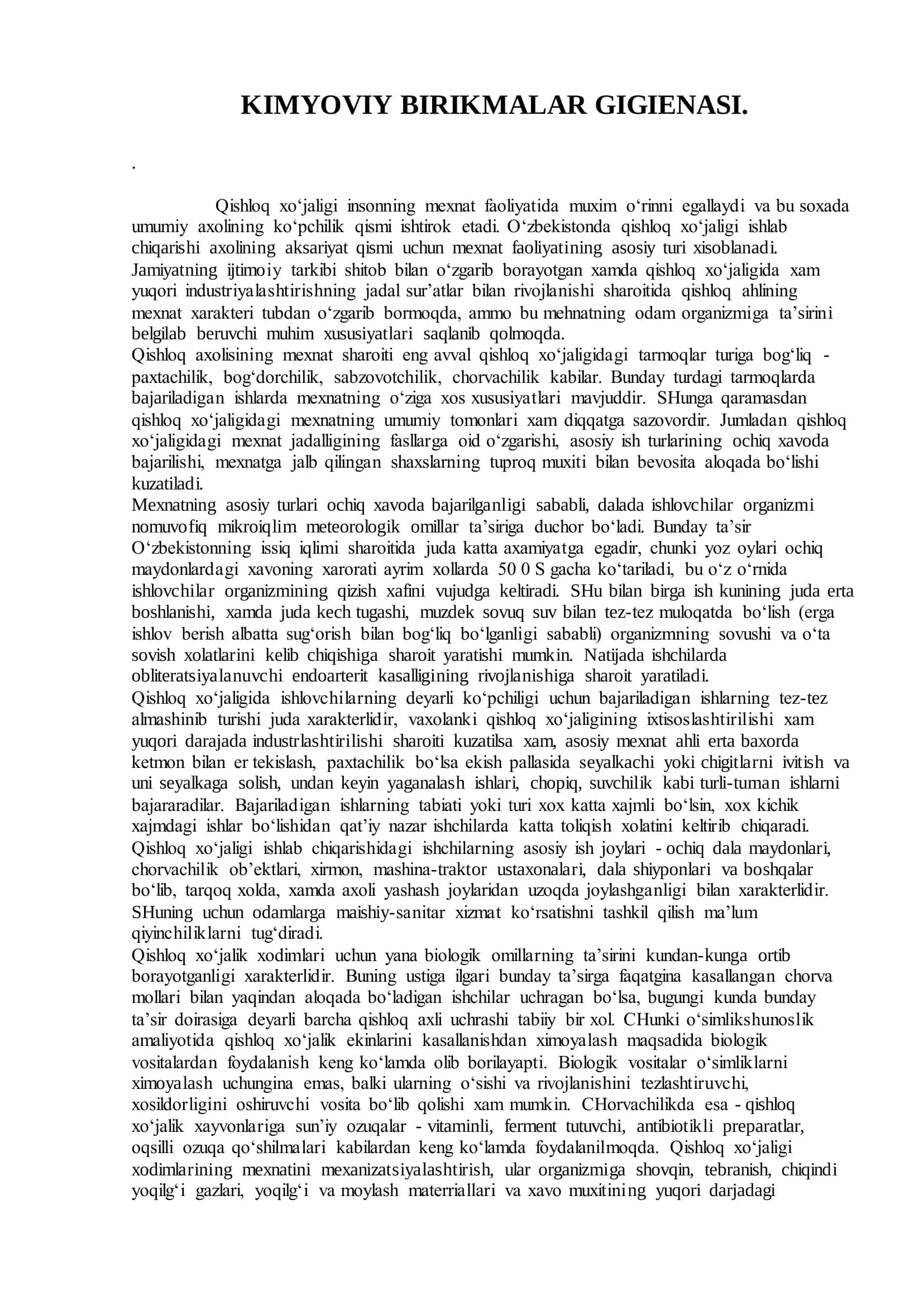Kimyoviy birikmalar gigienasi 2