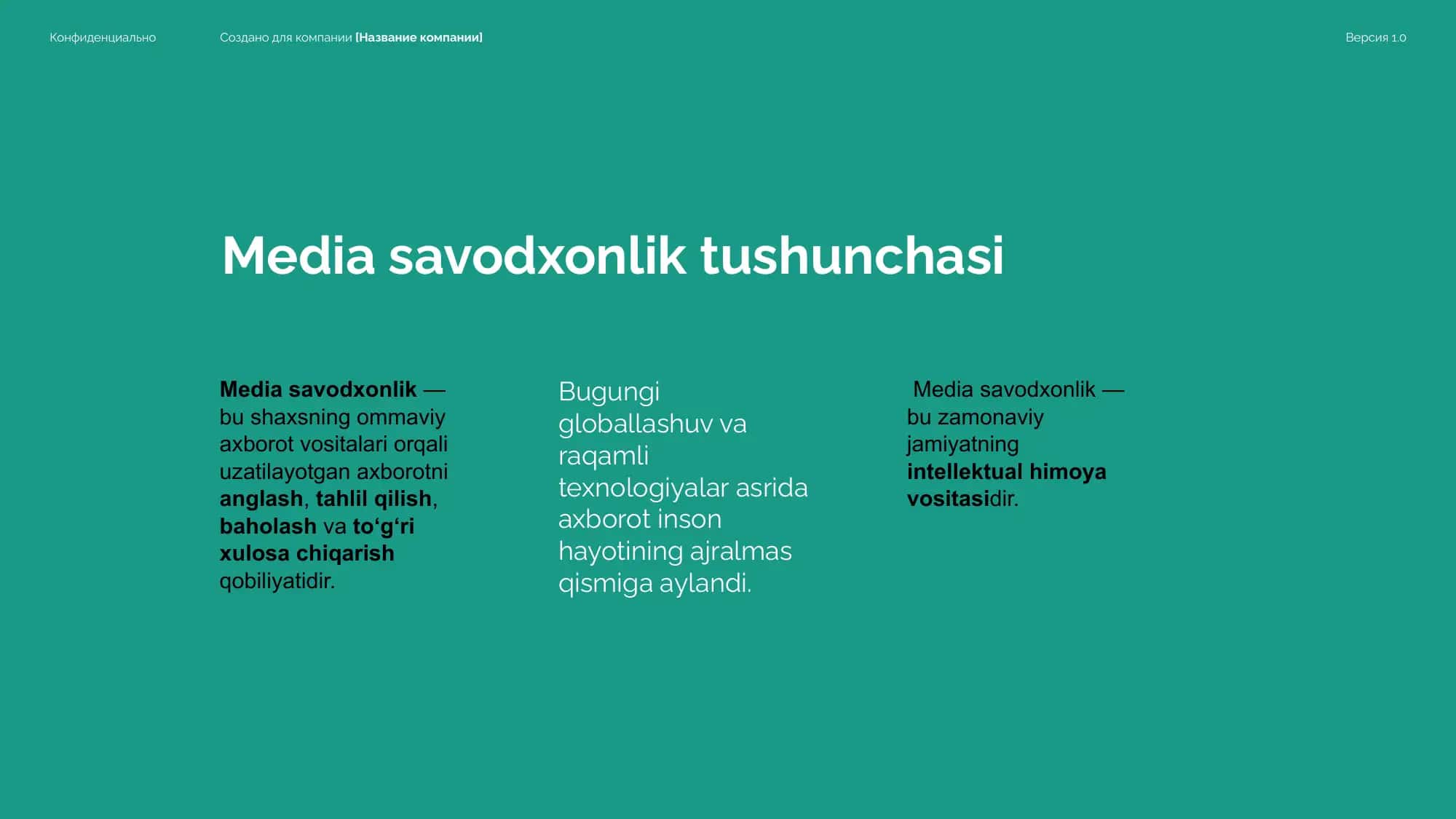 Media savodxonlik va axborot madanyati 2