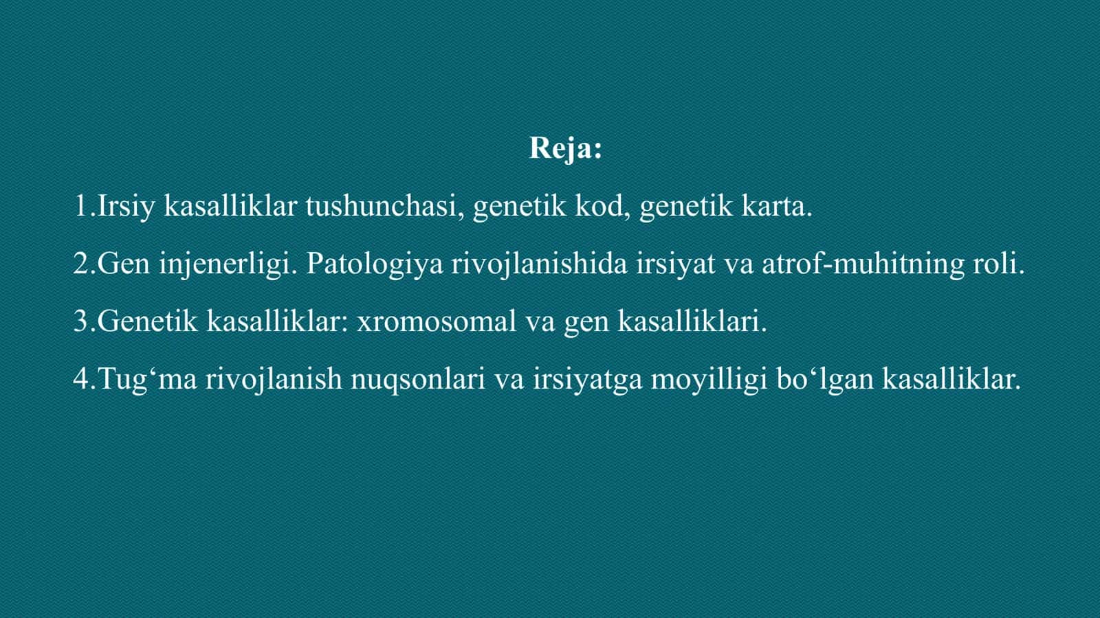GENETIK KASALLIKLAR. GENETIK KOD 2