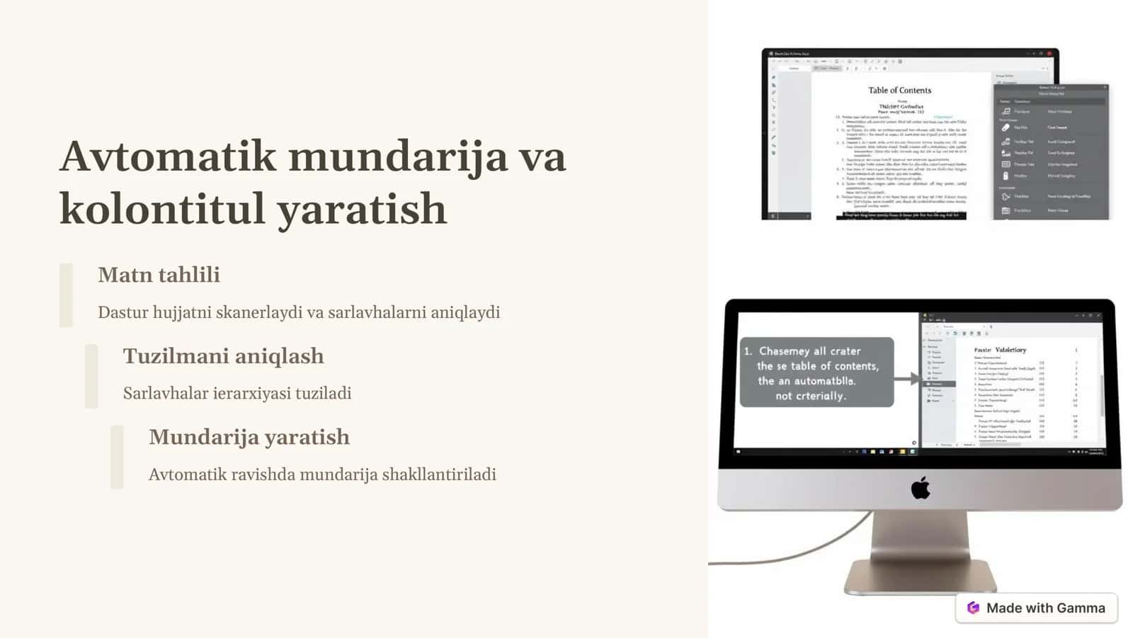 Avtomatik mundarija va kolontitul yaratish 2