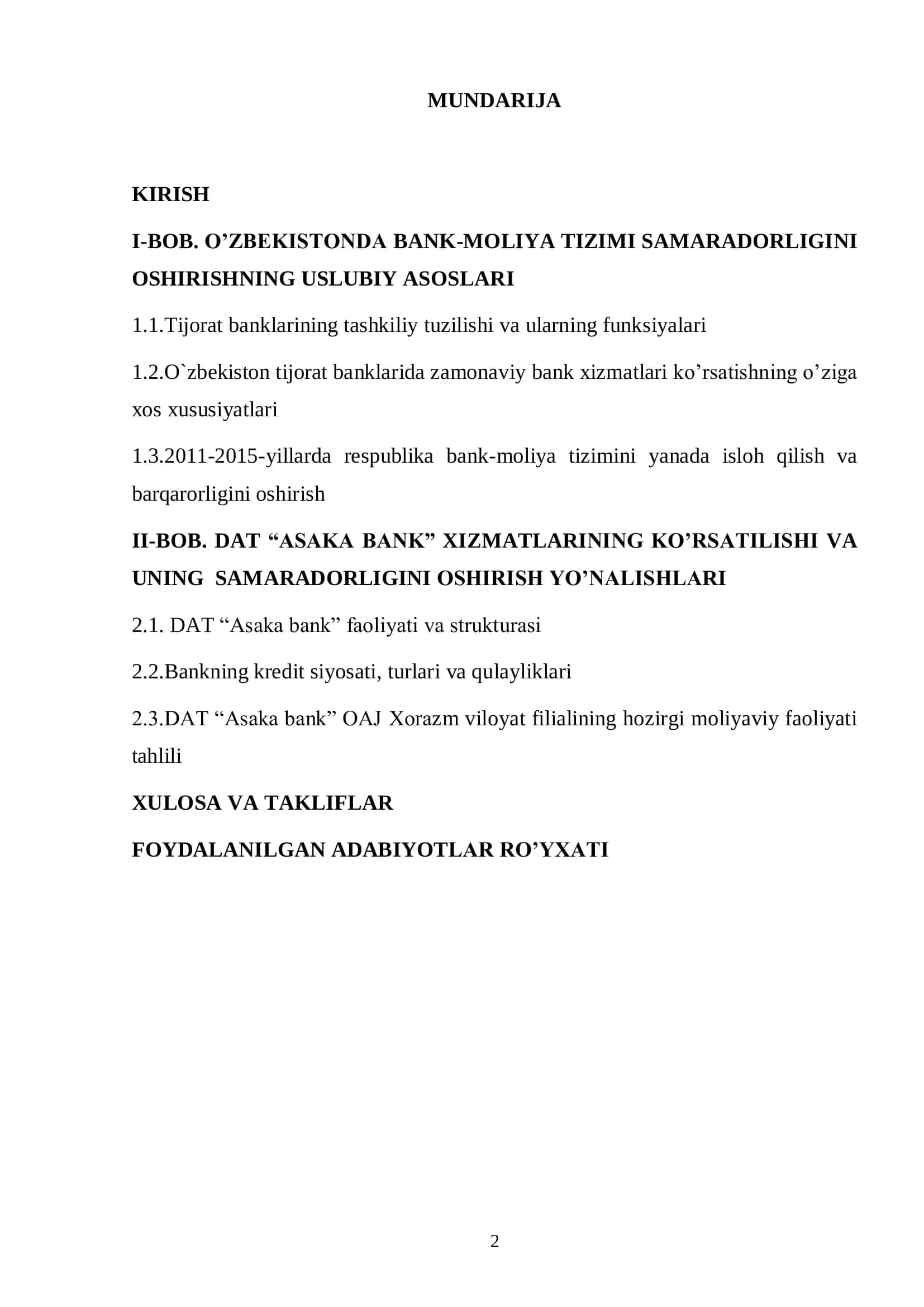 Zamonaviy bank-moliya sohasi 2