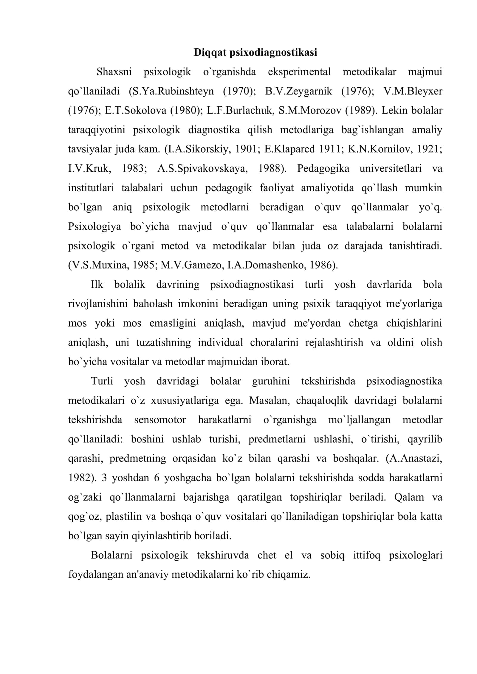 Bilish jarayonlari psixodiagnostikasi 2