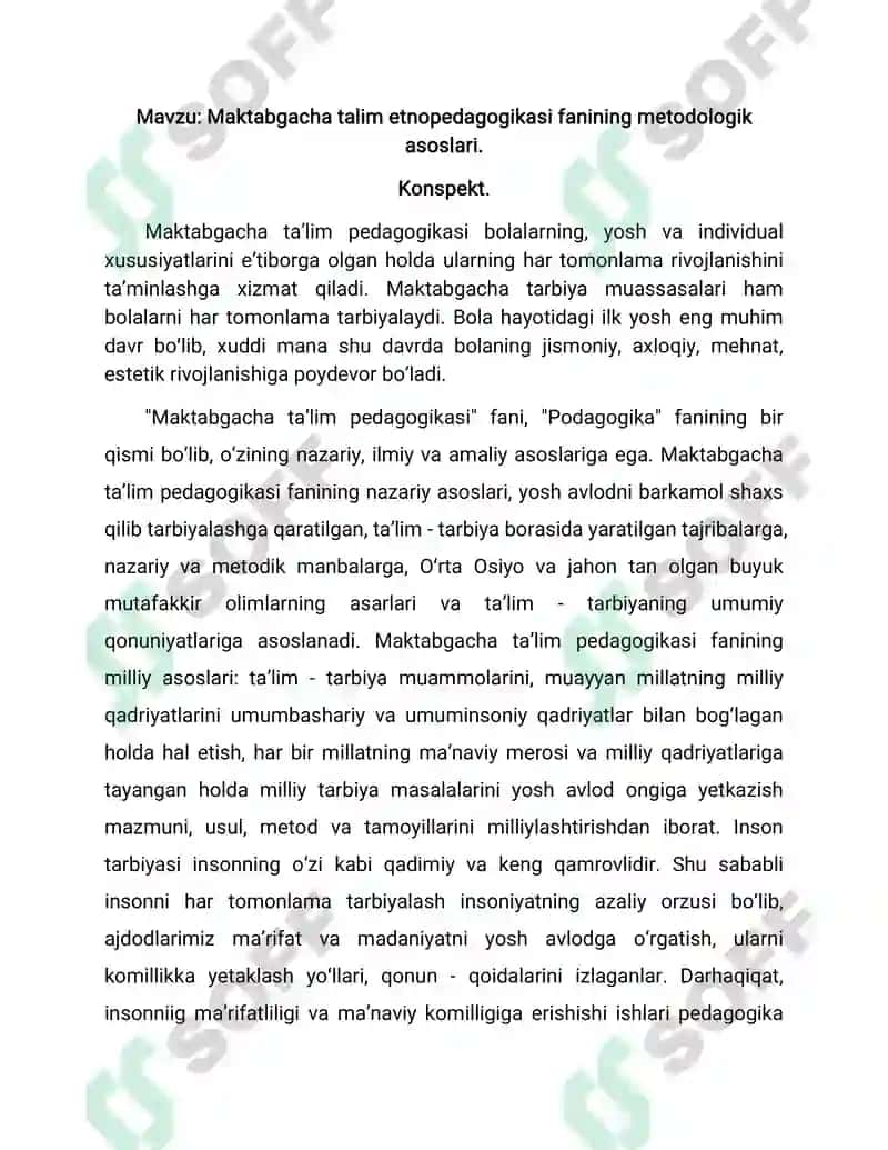 Maktabgacha talim etnopedagogikasi metodologik asoslari 2