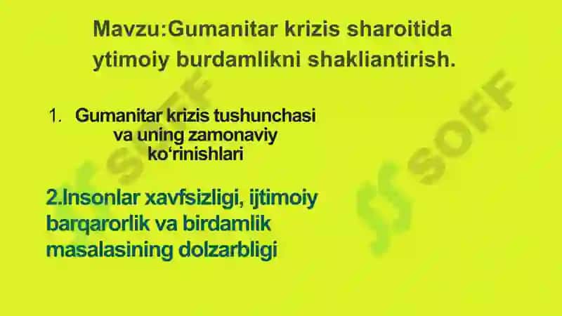 Gumanitar krizis sharoitida ytimoiy burdamlikni shakliantirish 2