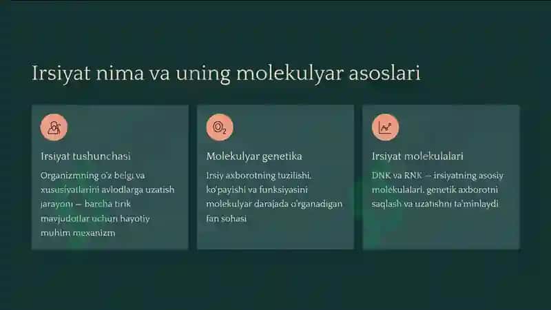 Irsiy Axborotning Molekulyar Asoslari 2
