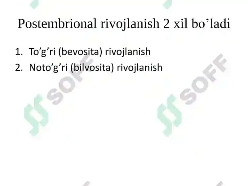 Ontogenezni postembrional davri 2