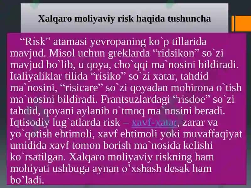 Xalqaro moliyaviy risklar va xalqaro reyting agentliklari 2
