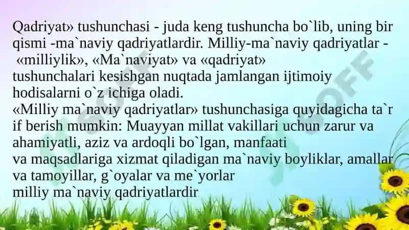 Rahmonqulova Ozodaning Tarbiya O`qitish Metodikasi 2