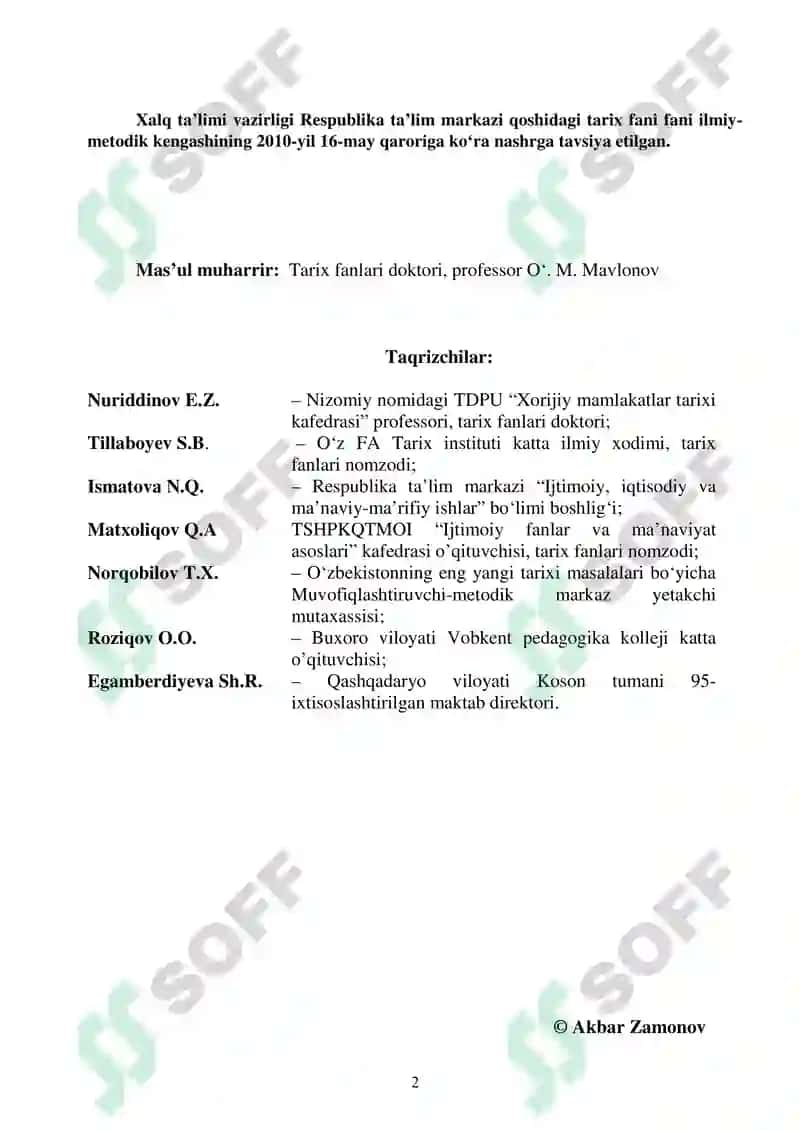 TARIX FANIDAN OLIMPIADAGA TAYYORLANAMIZ 2