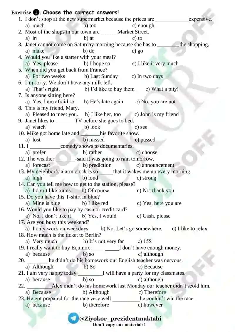 Lesson ❷: Linking words 2